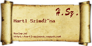 Hartl Szimóna névjegykártya